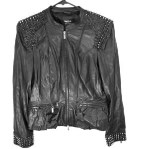 Black leather jacket